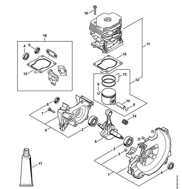 FS 560 C-EM - A - Skrzynia korbowa, cylinder