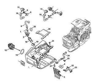 MS 201 C-M - Obudowa zbiornika paliwa
