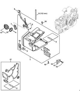 MS 200 T - Obudowa zbiornika paliwa MS 200 T