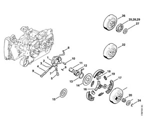 MS 440 - Pompa olejowa, sprzęgło