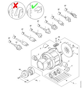 RE 110 - Silnik elektryczny, Przewód przyłącza zasilania1
