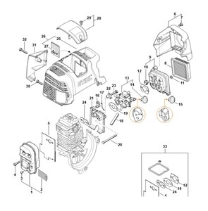 BT 131 - E - Tłumik wydechu spalin, filtr powietrza