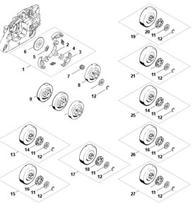 MS 260 - Sprzęgło, koło napędu łańcucha
