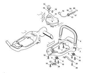 HS 81 R -Rama rękojeści, zbiornik paliwa