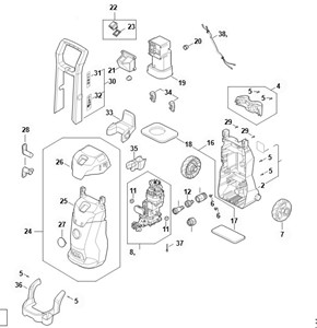 RE 90.0 - Wózek manewrowy, Sterowanie przepływem powietrza, Pokrywa, Obudowa przełącznika