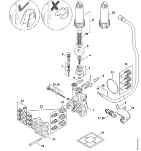 RE 130 PLUS - Pompa, blok zaworowy