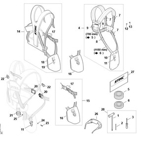 FS 450 - Narzędzia, podwójny nośny pas barkowy