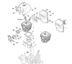 TS 420 - Cylinder, tłumik wydechu spalin