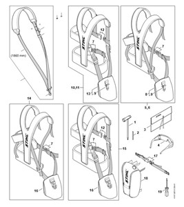 FS 460 C-EM - Narzędzia, podwójny nośny pas barkowy