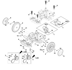 RMI 422.0P - Dolna część obudowy, zespół jezdny