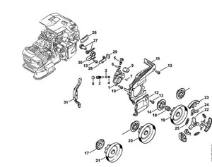 MS 201 C-M - Pompa olejowa, sprzęgło