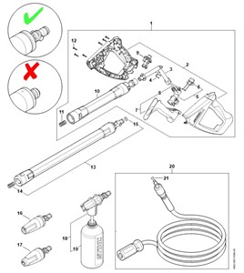 RE 120 -Pistolet, lanca natryskowa