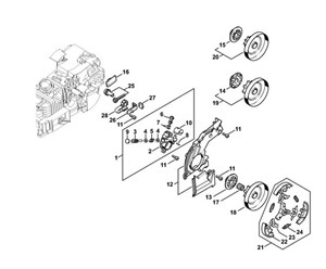 MS 200 T - Pompa olejowa, sprzęgło