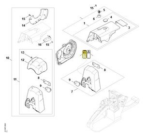 MS 260 - Pokrywa, pokrywa komory gaźnika