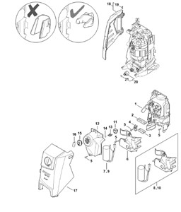 RE 130 PLUS - Sterowanie przepływem powietrza, pokrywa, Obudowa przełącznika