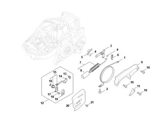 MS 462 C-M - Hamulec łańcucha, Napinacz łańcucha tnącego,