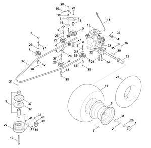 RT 4112.1 SZ -H - Przekładnia, koło tylne, sprzęgło noża