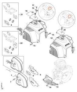 FS 260 - F - Tłumik wydechu spalin, pokrywa
