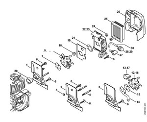 FS 250 - K - Obudowa gaźnika, filtr powietrza ⇥ 809 249 646 (10.2016)