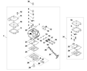 MS 260 - Gaźnik WT-426 ⇥ 1 62 154 675, 2 62 187 361 (07.2004)