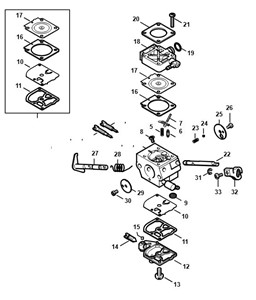 FS 250 - M - Gaźnik 4134-21, 4134-22, 4134-23