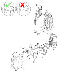 RE 110 PLUS - Sterowanie przepływem powietrza, pokrywa, Obudowa przełącznika
