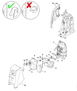 RE 120 -Sterowanie przepływem powietrza, pokrywa, Obudowa przełącznika
