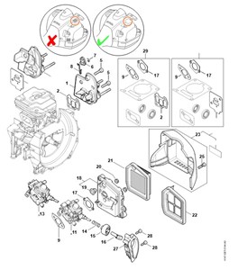 FS 260 - J - Kołnierz pośredni, filtr powietrza