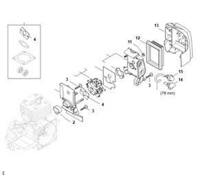FS 250 - J - Obudowa gaźnika, filtr powietrza