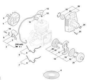 FS 450 - Układ zapłonowy, sprzęgło