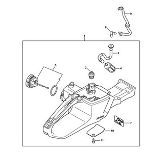 MS 462 C-M - Obudowa zbiornika paliwa