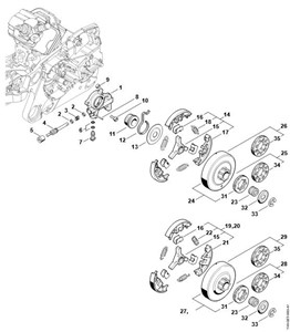 MS 362 - Pompa olejowa, sprzęgło