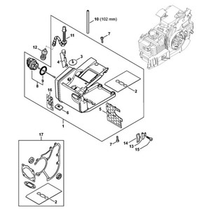 MS 200 T - Obudowa zbiornika paliwa MS 200 T (32.2005)