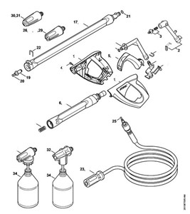 RE 109 - Pistolet, lanca natryskowa