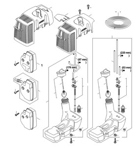 FS 250 - G - Tłumik wydechu spalin, pokrywa, zbiornik paliwa