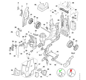 RE 150 - Wózek manewrowy, Sterowanie przepływem powietrza, Pokrywa, Obudowa przełącznika