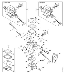 MS 200 T - gaźnik C1Q-S108, C1Q-S108 Japonia