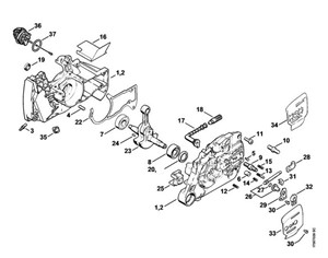 MS 440 - Skrzynia korbowa, wał korbowy
