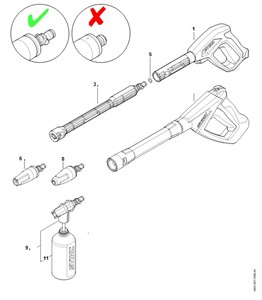 RE 110 PLUS -Pistolet, lanca natryskowa