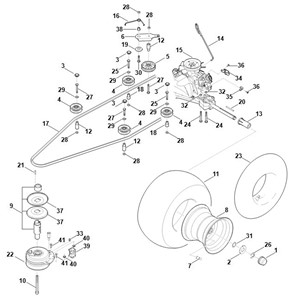 RT 4097.1 SX -H - Przekładnia, koło tylne, sprzęgło noża