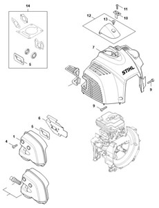 FS 261.0 - D - Tłumik wydechu spalin, pokrywa