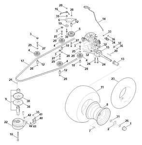 RT 6127.1 ZL -I - Przekładnia, koło tylne, sprzęgło noża