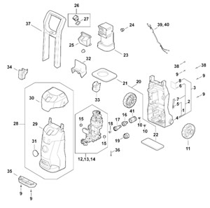 RE 80 - Wózek manewrowy, Sterowanie przepływem powietrza, Pokrywa, Obudowa przełącznika