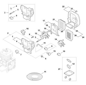 FS 450 - Obudowa gaźnika, filtr powietrza