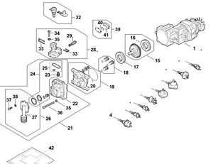 RE 90.0 - Silnik elektryczny, Przewód przyłącza zasilania, Blok zaworowy, Pompa