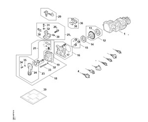 RE 80.0 X - Silnik elektryczny, Przewód przyłącza zasilania, Blok zaworowy, Pompa