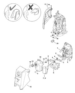 RE 130 PLUS - Sterowanie przepływem powietrza, pokrywa, Obudowa przełącznika