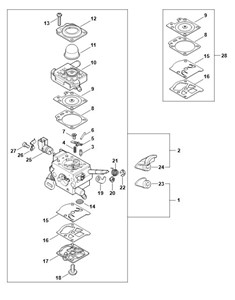 FS 460 C-EM - Gaźnik WTF-7, WTF-12