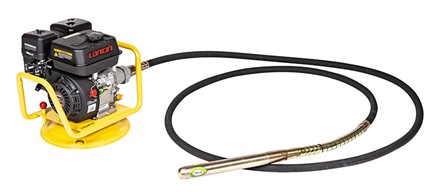 Napęd spalinowy wibratora do betonu Cedrus WT01 z silnikiem Loncin i podłączoną buławą wibracyjną