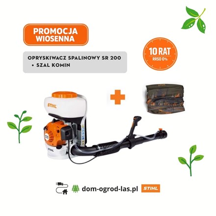 Opryskiwacz spalinowy STIHL SR 200 z kominem do oprysków roślin do 2,5 m – promocja wiosenna 10 rat 0%